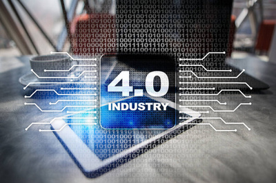 行業(yè)4.0 理念, 智能工廠結(jié)構(gòu)。流程自動化和數(shù)據(jù)交換。現(xiàn)代制造技術